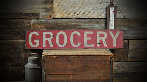 Grocery Sign Kitchen Decor Rustic Grocery Sign Primitive