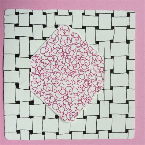 Zentangle W 2 Pattern Pozer Monotangle On Bijou Tile By Nancy Domnauer