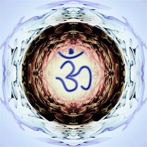 Meditation With Om Symbol Energy Background Stock Illustration