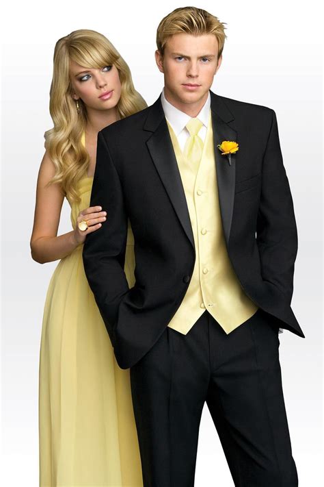 New Arrival Grooms Tuxedos Black Wedding Suits For Men With Yellow Vest