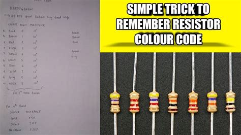 Bbroygbvgw Trick To Remember Resistor Colour Code Colour Code Of
