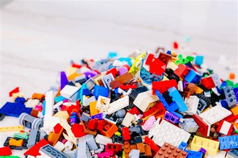 Premium Photo Photo Close Up Of A Pile Of Colored Lego Pieces