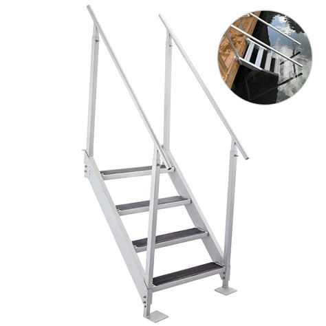 Vevor Aluminum Dock Ladder Boat Dock Ladder 4 Steps Pontoon Dock Ladder