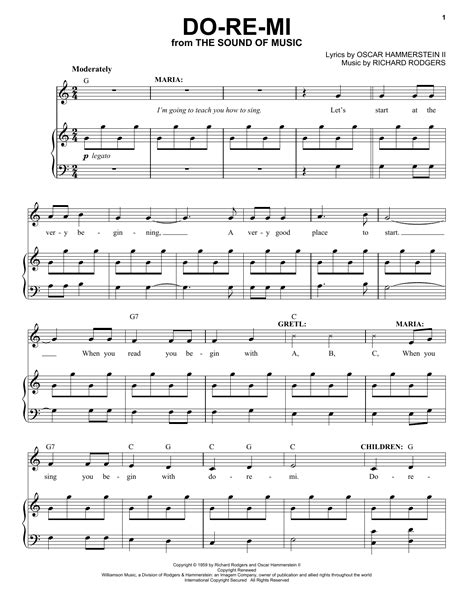 Do Re Mi From The Sound Of Music Piano And Vocal Print Sheet Music