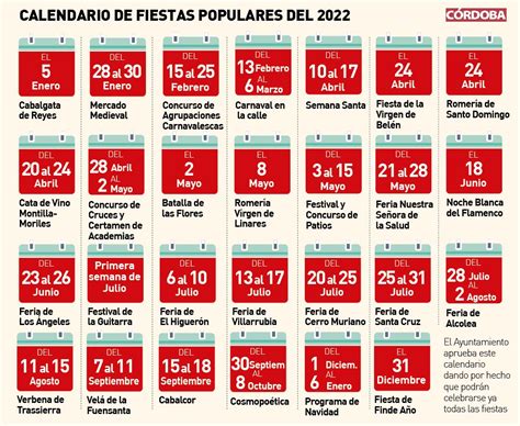Este Es El Calendario De Fiestas Populares Del 2022 En Córdoba Si No