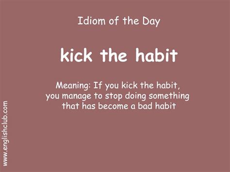 kick the habit stop the bad habits english idioms english phrases english lessons english