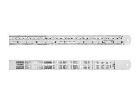 Stainless Steel Ruler 300mm With Metric Conversion Table