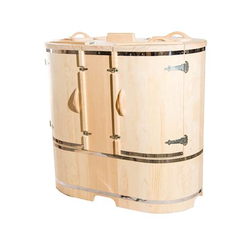 Duo Stylized Cedar Barrel Sauna Sweden Rebirth Pro