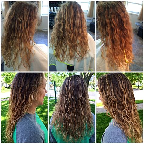 before and after deva curl cut balayage and ombré body wave perm deva curl cut wave perm