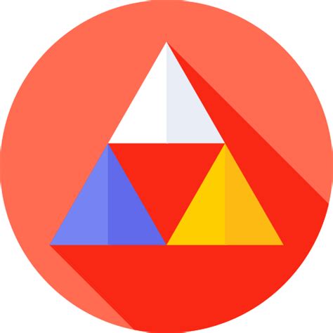 Triangles Icon Flat Circular Flat