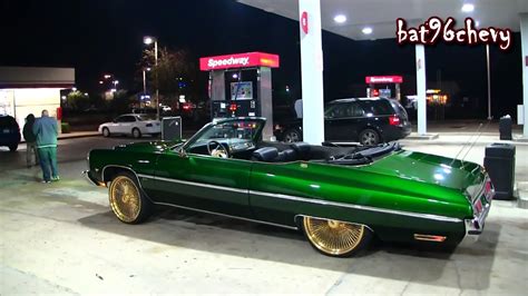 Candy Green 1973 Caprice Convertible Donk On 24 Gold Daytons 1080p