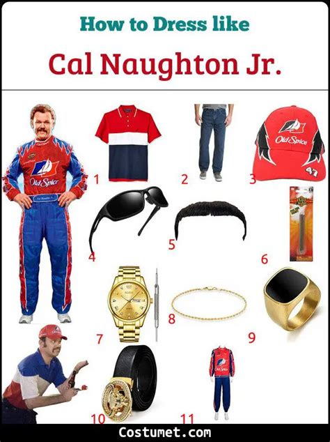 Cal Naughton Jr Ricky Bobby Costume For Cosplay And Halloween