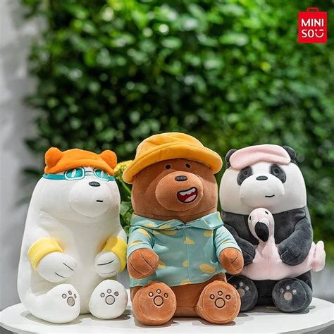 Miniso 12 We Bare Bears Standing Stuffed Animal Toy Cute Soft Plush