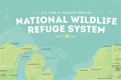 Us National Wildlife Refuge System Map 24x36 Poster Best Maps Ever