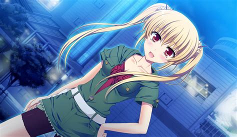 Blondes Streets Long Hair Song Red Eyes Visual Novel Twintails Game Cg