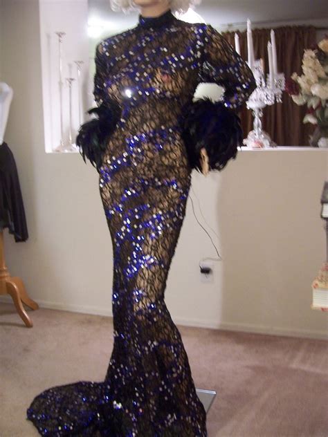 Drag Queen Sexy Black Sheer Sequins Stage Dress Gown Bolero 1x 2x 16