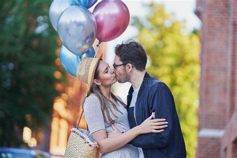adult couple kissing on the walk in the city stock image image of people girlfriend 212656461