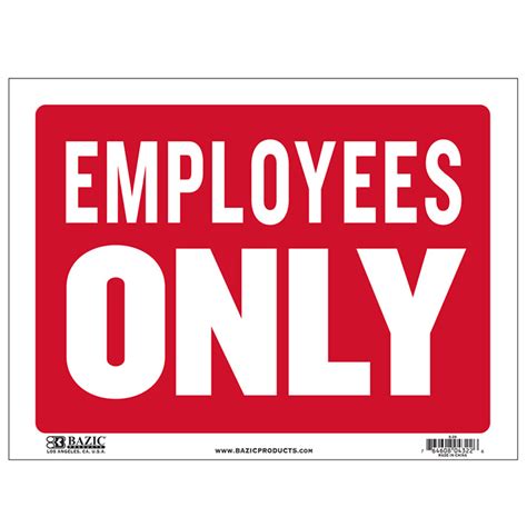 Employees Only Signs Cheap Plastic Signs Wholesale Bulk Pricing