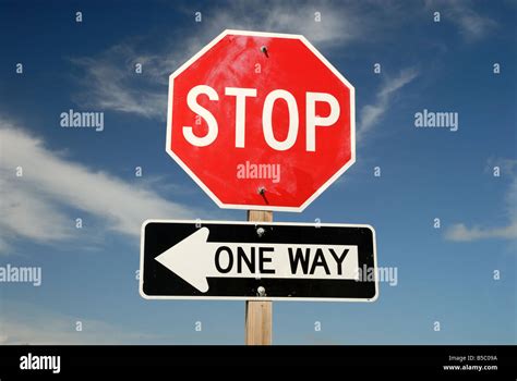 Stop One Way Traffic Signs High Resolution Stock Photography And Images