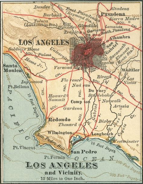 Map Of The City Of Los Angeles 1900