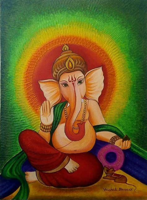 Acrylic On Canvas Ganesha Painting Lord Ganesha Paintings Ganesha Art