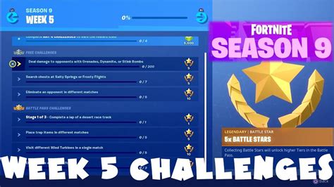 Chapter 1 All Week 5 Season 9 Challenges Guide Fortnite Battle Royale 2019 Youtube