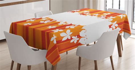 Orange Tablecloth Autumnal Color Vertically Striped Backdrop With