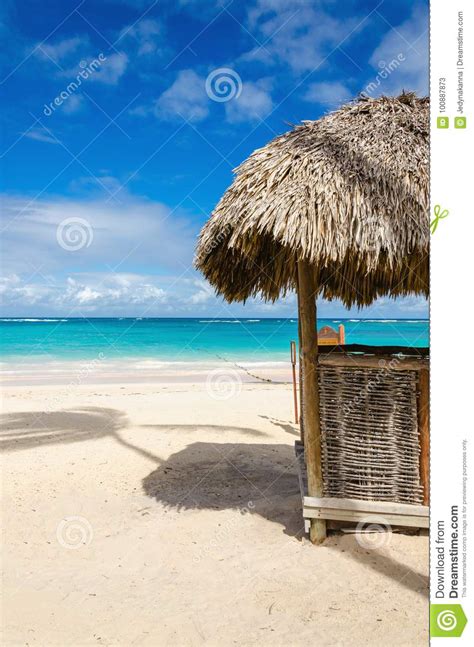 Amazing Beach With Exotic Hut Dominican Republic Caribbean Islands