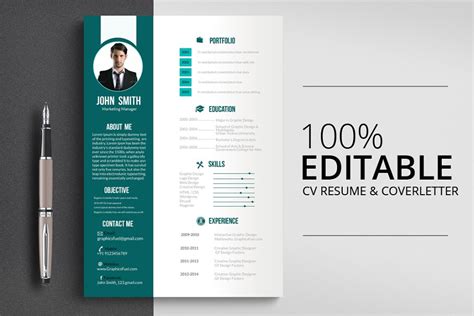 Resume Cover Letter Portfolio Creative Photoshop Templates