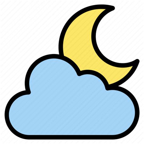 Cloud Moon Night Sky Icon