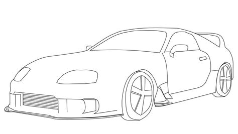 Toyota Supra Drawing Sketch Coloring Page