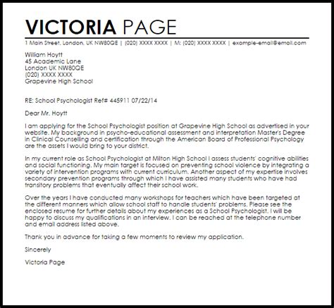 9 10 psychology intern cover letter elainegalindo com. Clinical Psychology Internship Cover Letter Sample ...