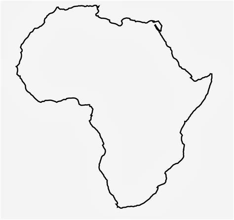 Printable Blank Africa Map With Countries Sketch Coloring Page