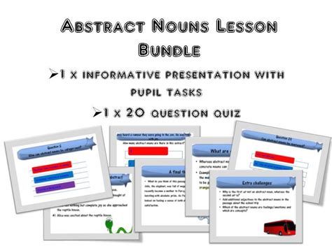Abstract Nouns Lesson Bundle Teaching Resources