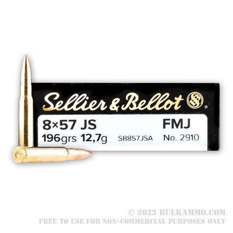 20 Rounds Of Bulk 8mm Mauser Ammo By Sellier And Bellot 196gr Fmj