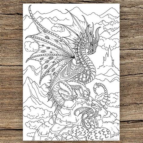 25 Printable Dragon Coloring Pages For Adults Happier Human