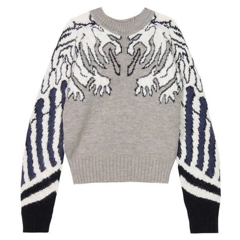 Carven Gargoyle Print Pullover 3195 Hrk Liked On Polyvore Featuring