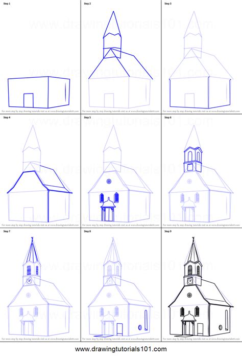 Https://tommynaija.com/draw/how To Draw A Church Step By Step
