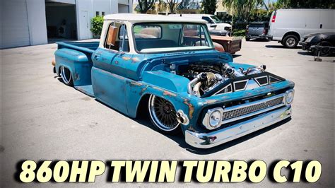 Salvage To Savage 1963 Chevy C10 Twin Turbo With 860hp Youtube
