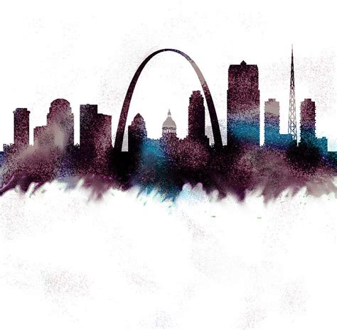 St Louis Skyline Painting By Enki Art