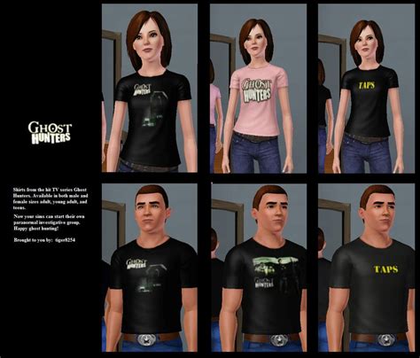 The Sims Resource Ghost Hunters Shirt Set