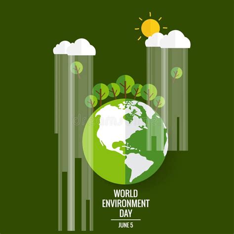 World Environment Day Concept Green Eco Earth Stock Vector