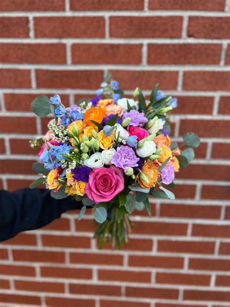 Colorful And Bright Bridal Bouquet Colorful Wedding Flowers Flower