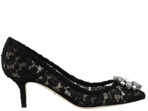 Dolce And Gabbana Bellucci Taormina Lace Pumps In Black Modesens Lace