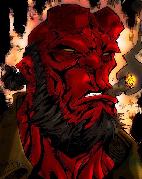 This Hellboy Sketch By Chokoo Inked By Corey King And Digitally