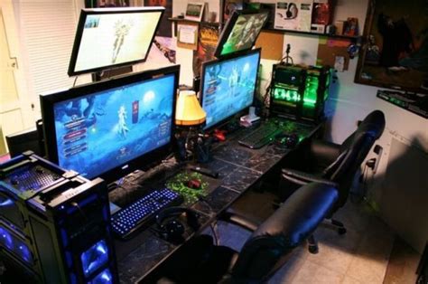 Our suggestions of 20 cool gaming desk accessories can easily be found online and you should take a regardless of your gaming preferences and your game of choice, we've got a list of essentials to help sometimes a bright monitor screen in a dark room can be harsh on our eyesight, so it's nice to. Computer Gaming | Video game rooms, Gaming room setup ...