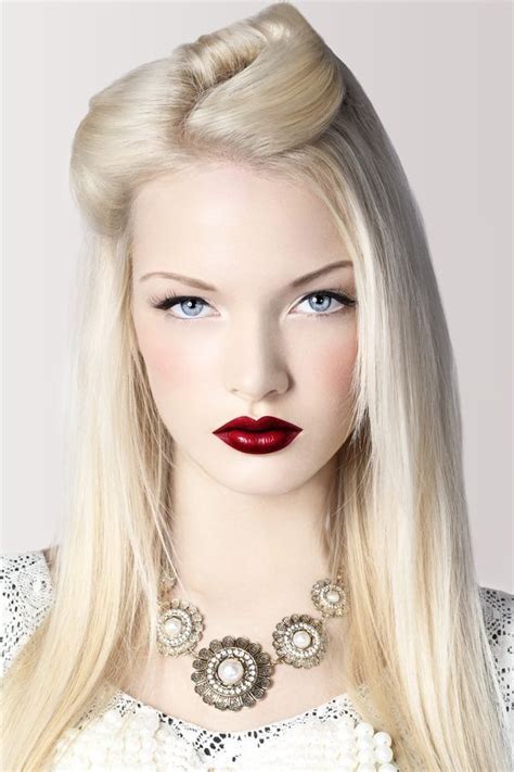 dark red lipstick blonde hair fergie for wet n wild ★celebrity close ups★ pinterest