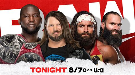 Aj Styles And Omos Take On Elias And Jaxson Ryker In Raw Tag Team Title