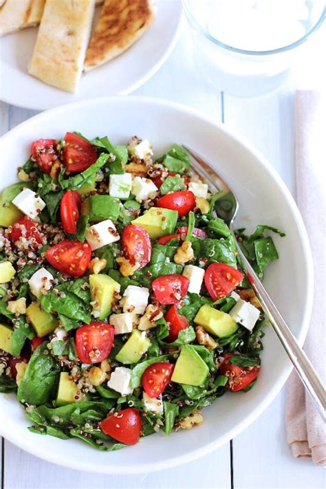 Quinoa Salad with Avocado Cherry Tomatoes and Feta