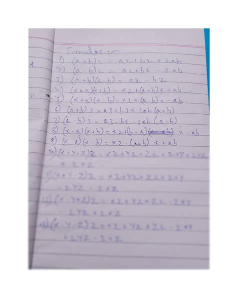 Solution Maths Formulas For Class 10 Studypool